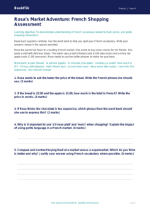 Shopping Math & French Vocabulary | Grade 3 | Free Assessment