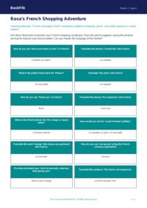 Shopping Flashcards Grade 3 | French & Math | BookFlik