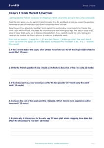 Free Shopping Track Sheet | Grade 3 | French | BookFlik