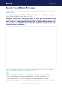 Free French Shopping Drawing Sheet | Grade 4 Math & Language | BookFlik