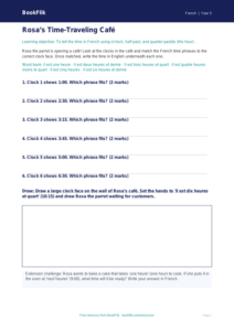 Free Telling The Time Activity Sheet | Grade 4 | French | BookFlik