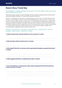 Free French Transport Comprehension | Grade 3 | BookFlik