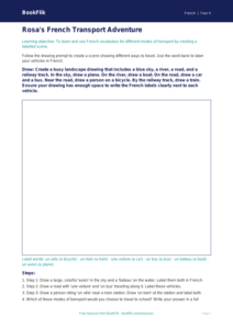 Free Transport Drawing Sheet | Grade 3 | French | BookFlik