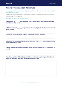 Free Verbs And Tenses Worksheet | Grade 3 | French | BookFlik