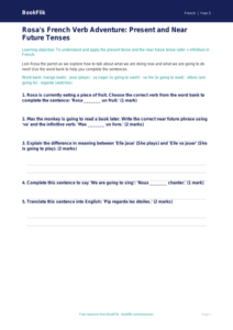 Free Verbs and Tenses Worksheet | Grade 4 French | BookFlik