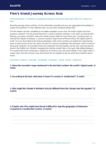 Free Asia Comprehension | Grade 3 | Geography | BookFlik