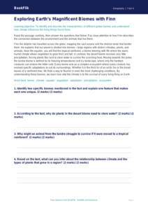 Free Biomes Comprehension | Grade 3 | Geography | BookFlik