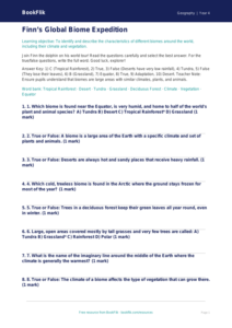 Free Biomes Quiz | Grade 3 | Geography | BookFlik