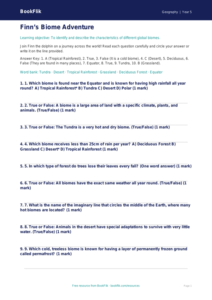 Free Biomes Quiz | Grade 4 | Geography | BookFlik