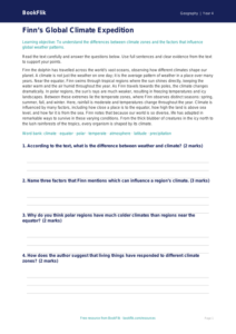 Free Climate Comprehension | Grade 3 | Geography | BookFlik
