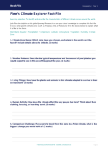 Free Climate Template | Grade 4 | Geography | BookFlik