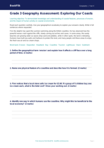 Free Coasts Assessment | Grade 3 | Geography | BookFlik