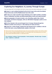 Europe Geography Poster | Grade 3 Social Studies | BookFlik