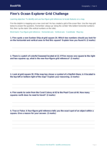 Free Grid References Activity Sheet | Grade 3 | Geography | BookFlik