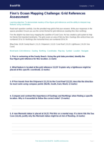 Free Grid References Assessment | Grade 3 | Geography | BookFlik
