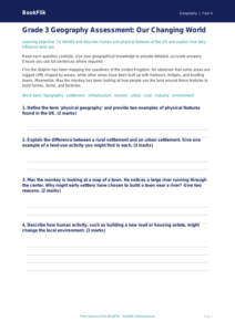 Free Human And Physical Geography Assessment | Grade 3 | Geography | BookFlik