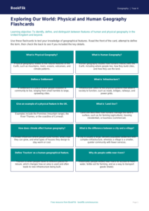 Free Human And Physical Geography Flashcards | Grade 3 | Geography | BookFlik