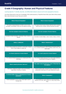Free Human And Physical Geography Flashcards | Grade 4 | Geography | BookFlik