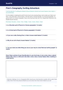 Free Human And Physical Geography Activity Sheet | Pre-K | Geography | BookFlik