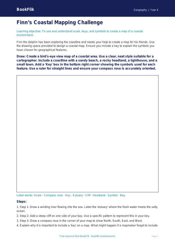 Free Map Skills Drawing Sheet | Grade 3 | Geography | BookFlik worksheet preview — Geography Map Skills
