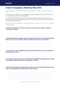 Free Map Skills Assessment | Grade 4 | Geography | BookFlik