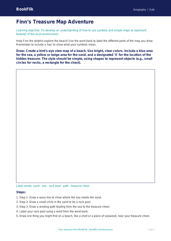 Free Map Skills Drawing Sheet | Pre-K | Geography | BookFlik worksheet preview — Geography Map Skills