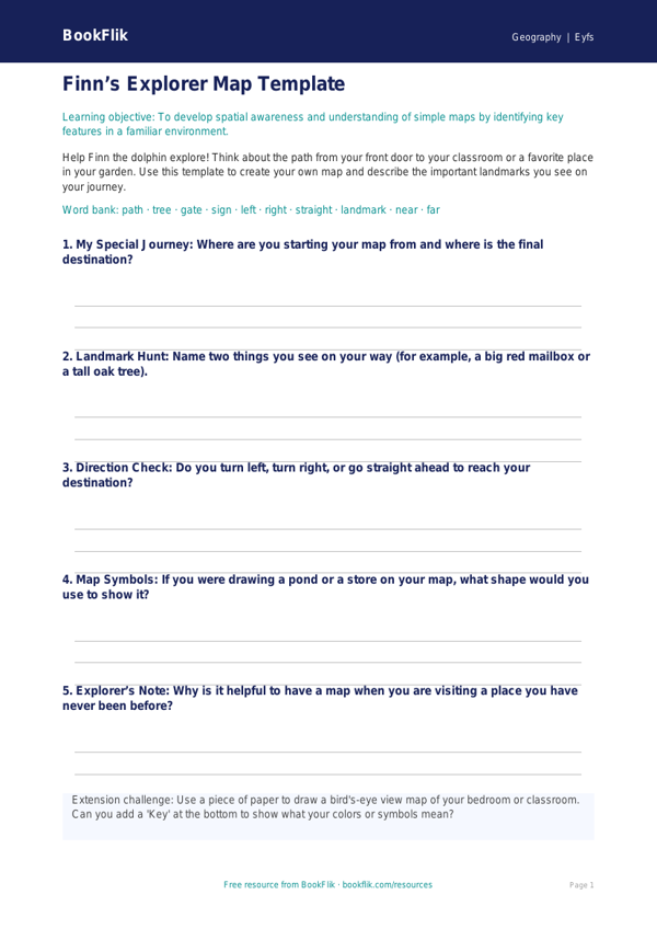 Free Map Skills Template | Pre-K | Geography | BookFlik worksheet preview — Geography Map Skills