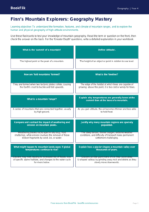 Free Mountains Flashcards | Grade 3 | Geography | BookFlik