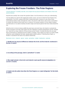 Free Polar Regions Comprehension | Grade 3 | Geography | BookFlik