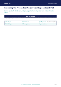 Free Polar Regions Word Mat | Grade 3 | Geography | BookFlik