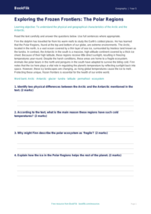 Free Polar Regions Comprehension | Grade 4 | Geography | BookFlik