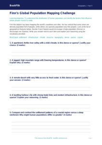 Free Population Activity Sheet | Grade 3 | Geography | BookFlik