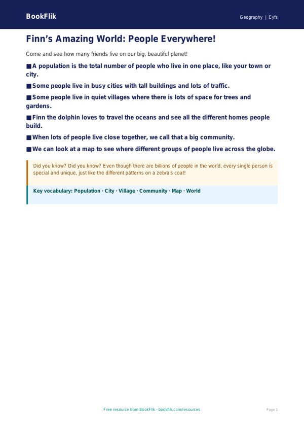 Free Population Poster | Pre-K | Geography | BookFlik worksheet preview — Geography Population