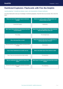 Free Rainforests Flashcards | Grade 4 | Geography | BookFlik