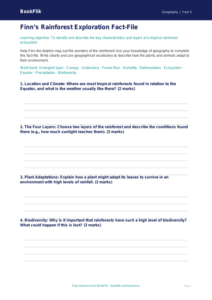 Free Rainforests Template | Grade 4 | Geography | BookFlik