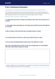 Free Rainforests Activity Sheet | Pre-K | Geography | BookFlik