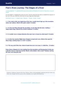 Free Rivers Activity Sheet | Grade 4 | Geography | BookFlik