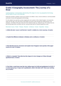 Free Rivers Assessment | Grade 4 | Geography | BookFlik