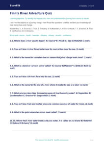 Free Rivers Quiz | Grade 4 | Geography | BookFlik