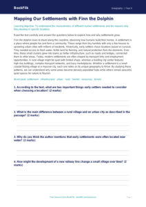 Free Settlements Comprehension | Grade 3 | Geography | BookFlik