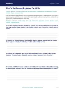 Free Settlements Template | Grade 3 | Geography | BookFlik