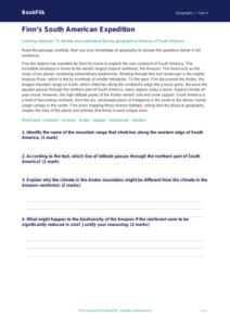 Free South America Comprehension | Grade 3 | Geography | BookFlik