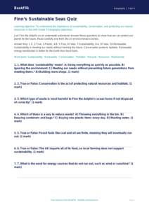 Free Sustainability Quiz | Grade 3 | Geography | BookFlik