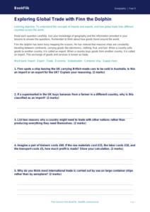 Free Trade Worksheet | Grade 4 | Geography | BookFlik
