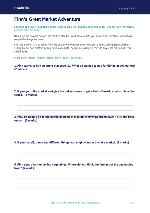 Free Trade Worksheet | Pre-K | Geography | BookFlik worksheet preview — Geography Trade
