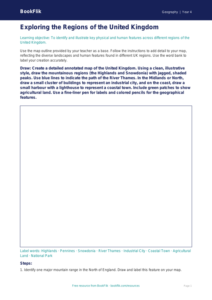 Understanding UK Regions: Geography Worksheet for Grade 3 | BookFlik