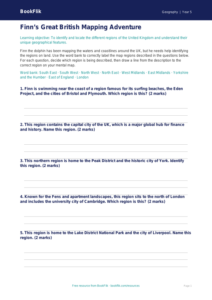 UK Regions Activity Sheet | Grade 4 Geography | BookFlik