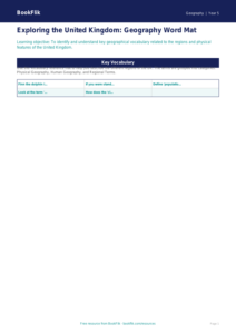 UK Regions Geography Worksheet | Grade 4 Common Core | BookFlik