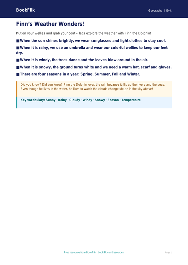 Free Weather And Climate Poster | Pre-K | Geography | BookFlik worksheet preview — Geography Weather And Climate