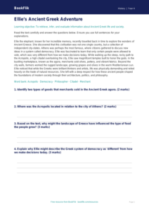 Free Ancient Greece Comprehension | Grade 3 | History | BookFlik